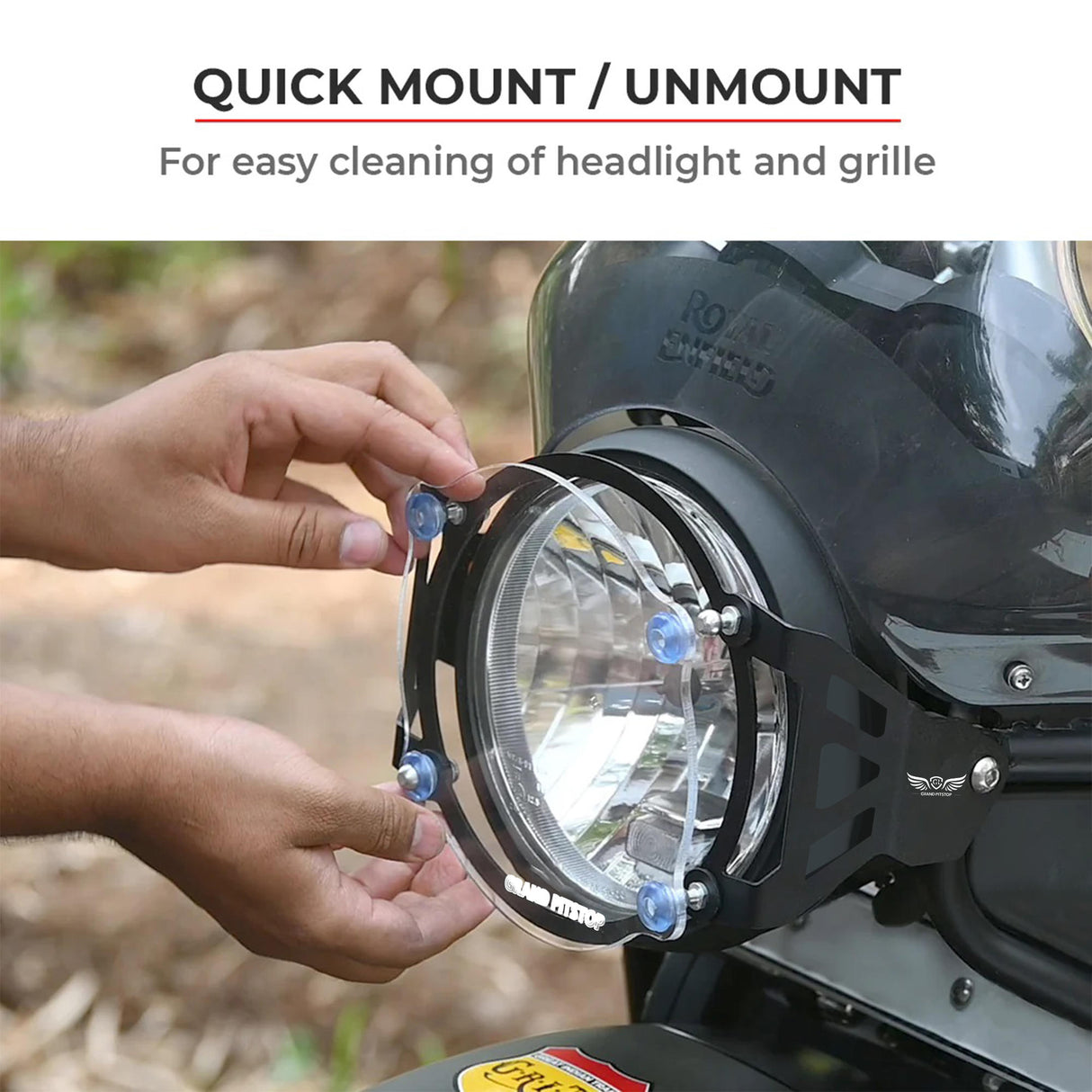 Headlight Guard for Royal Enfield Scram 411 - Black
