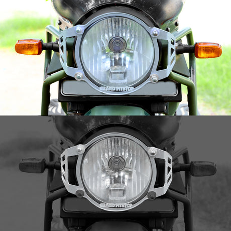 Headlight Guard for Royal Enfield Scram 411 - Silver