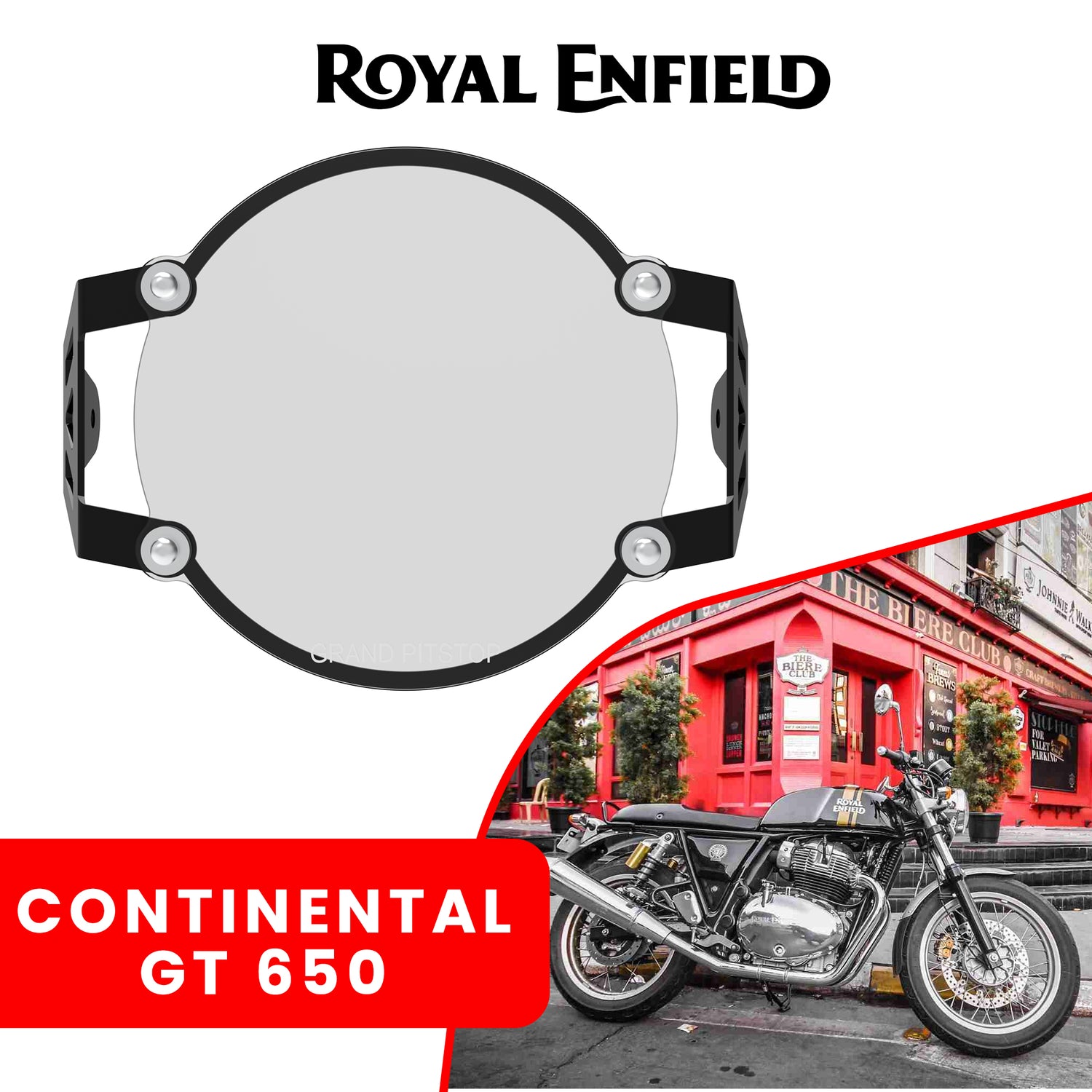 Headlight Guard for Royal Enfield Continental GT - Black