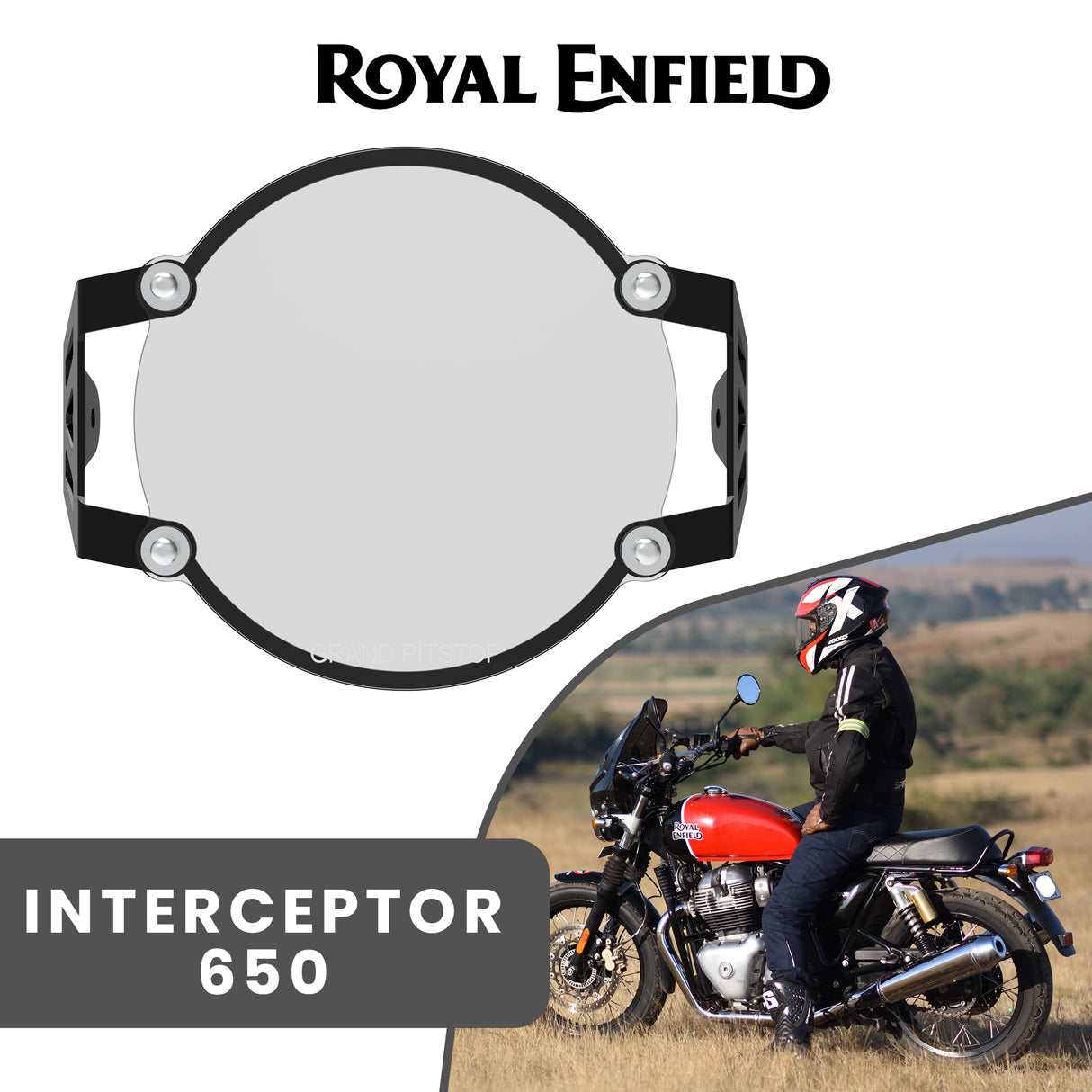 Headlight Guard for Royal Enfield Interceptor - Black