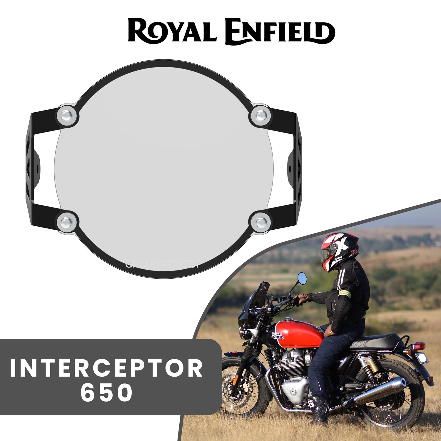 Headlight Guard for Royal Enfield Interceptor - Black