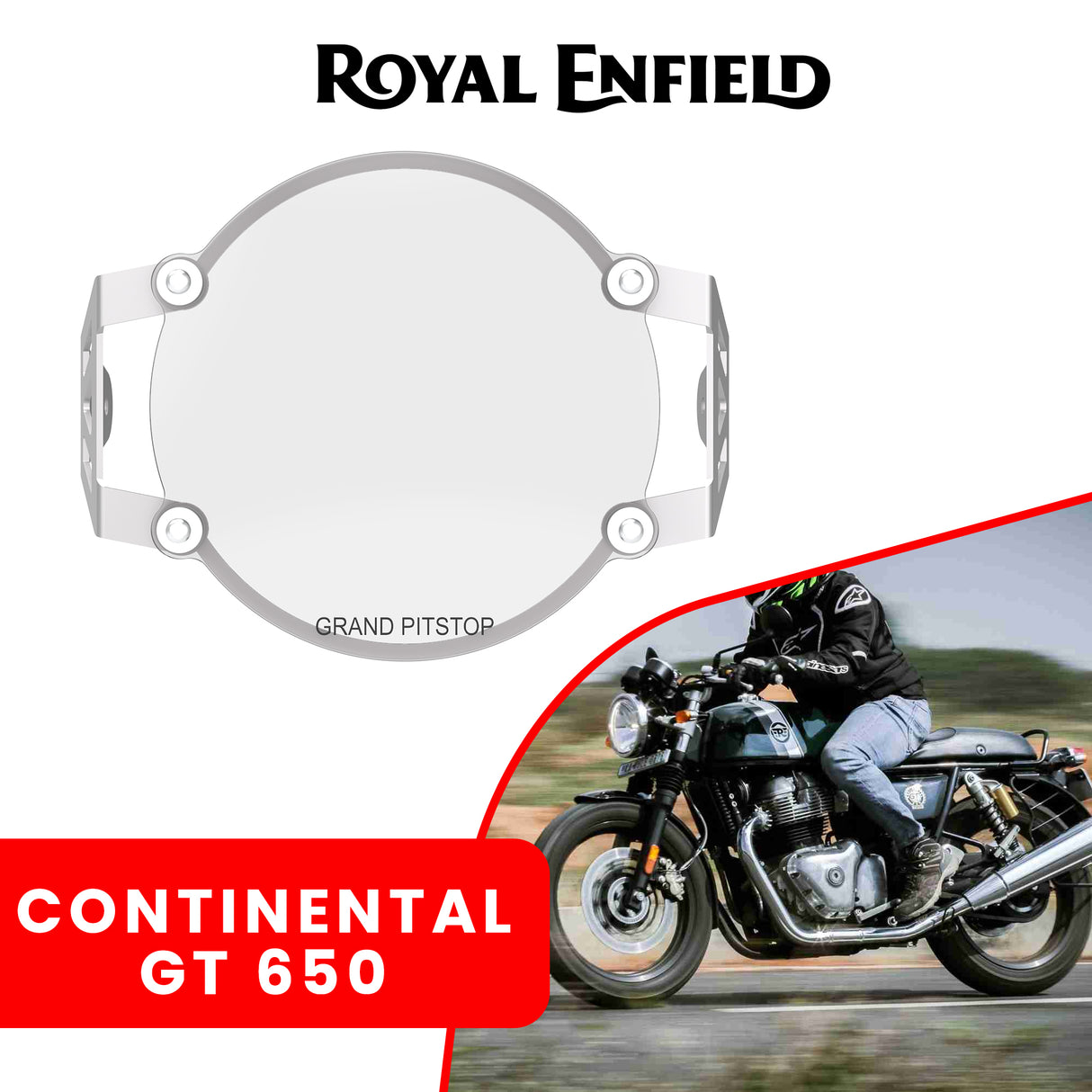 Headlight Guard for Royal Enfield Continental GT - Silver