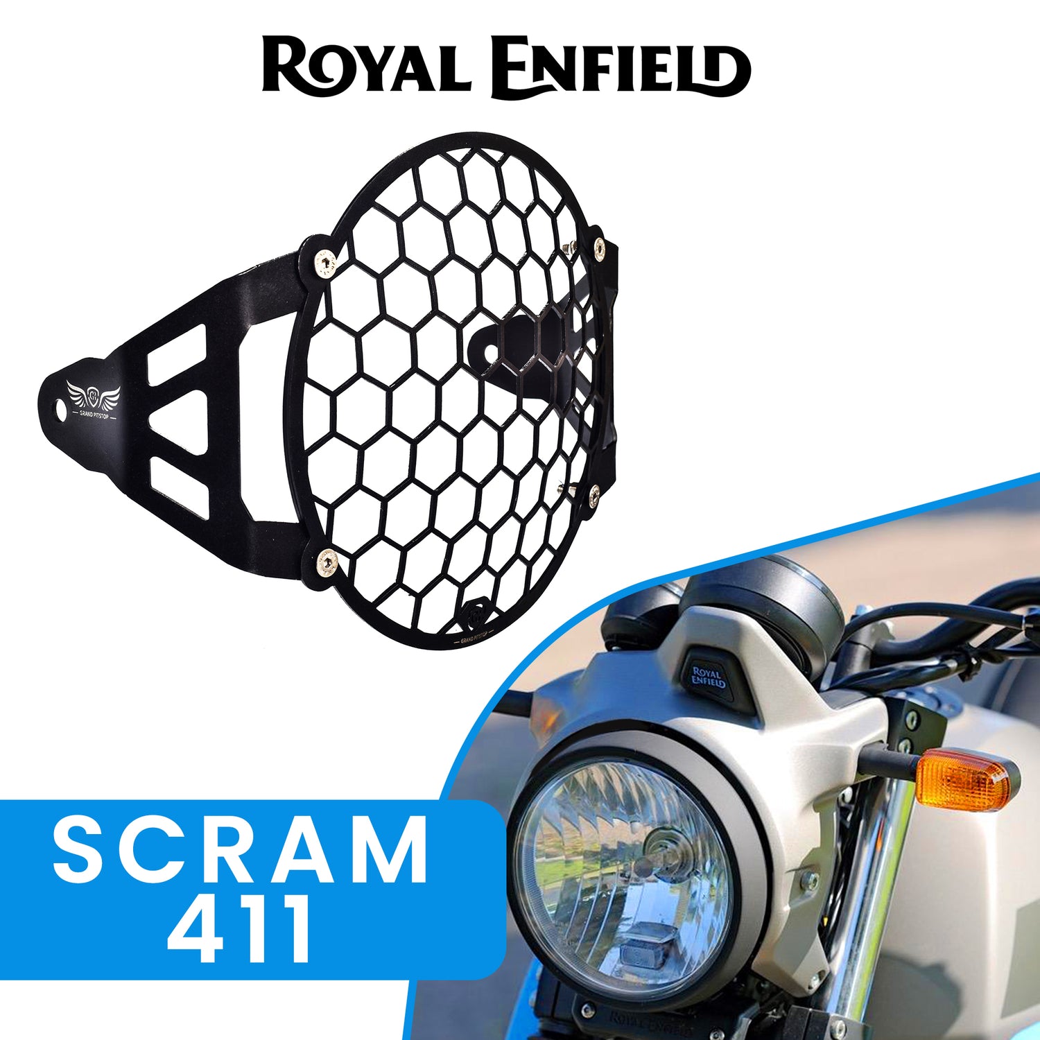 Headlight Grill for Royal Enfield Scram 411 - Black