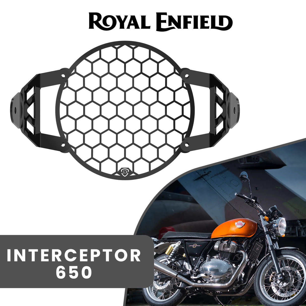 Headlight Grill for Royal Enfield Interceptor - Black