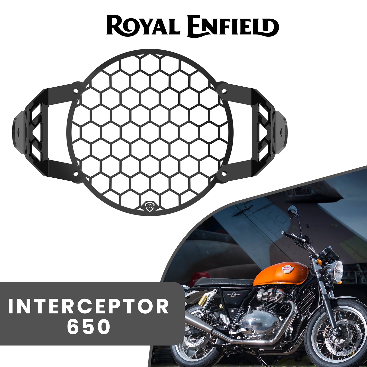 Headlight Grill for Royal Enfield Interceptor - Black