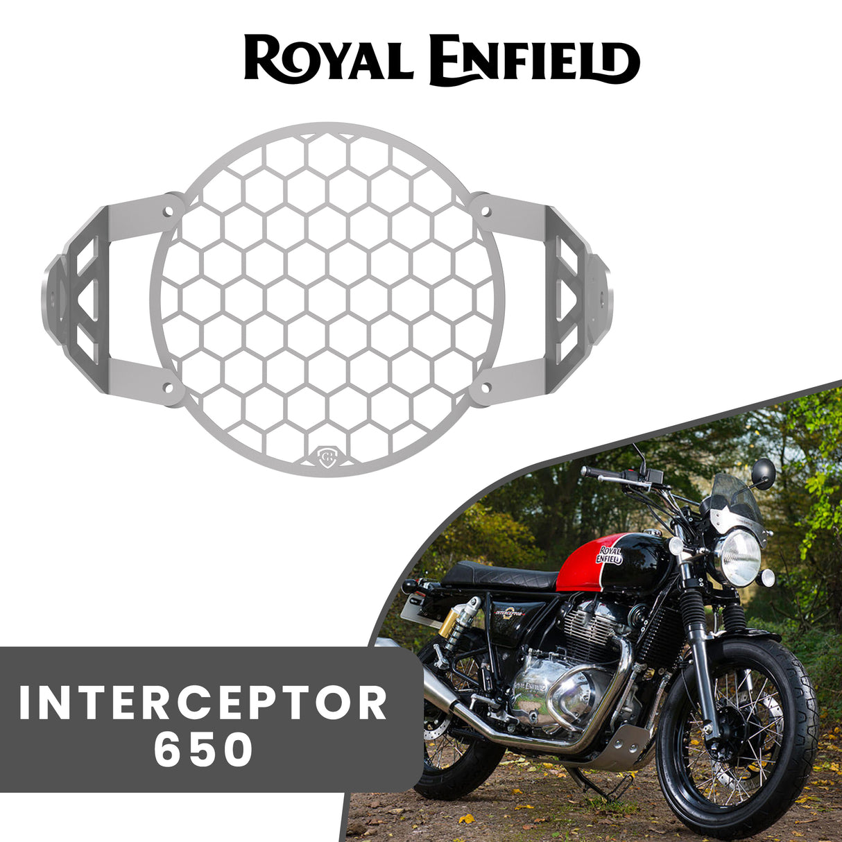 Headlight Grill for Royal Enfield Interceptor - Silver