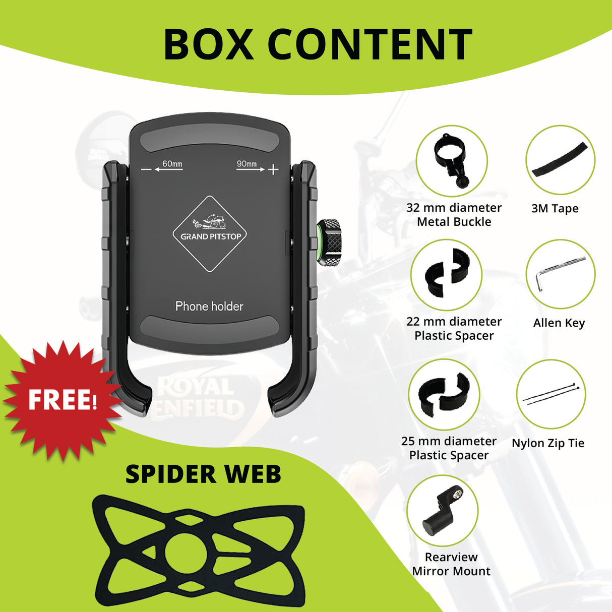 Jaw Grip Aluminium Mobile Holder without Charger - Black