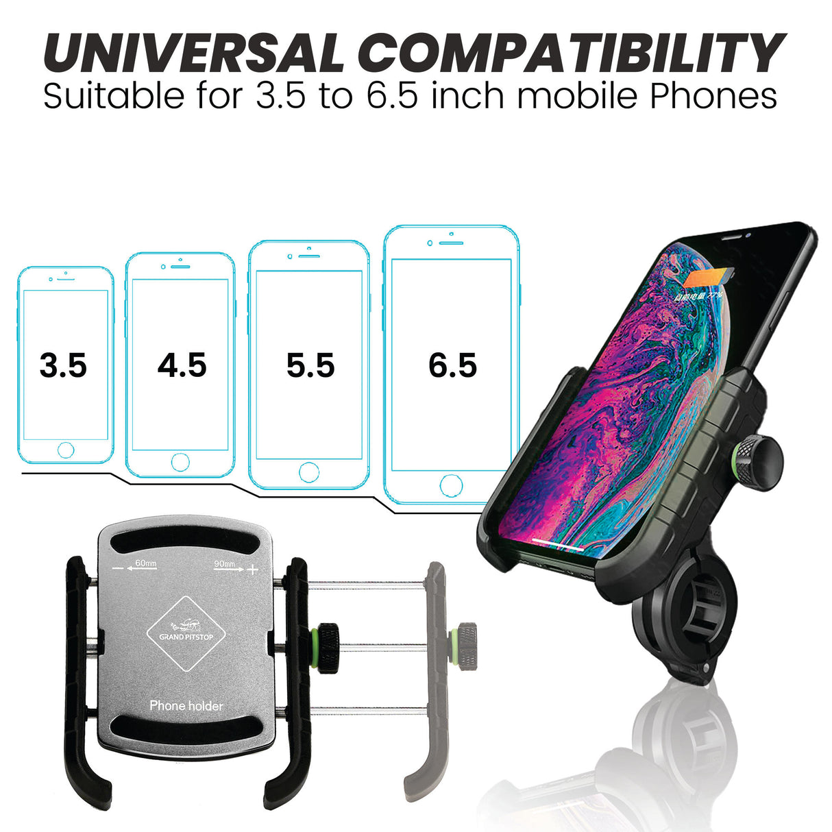 Jaw Grip Aluminium Mobile Holder without Charger - Silver