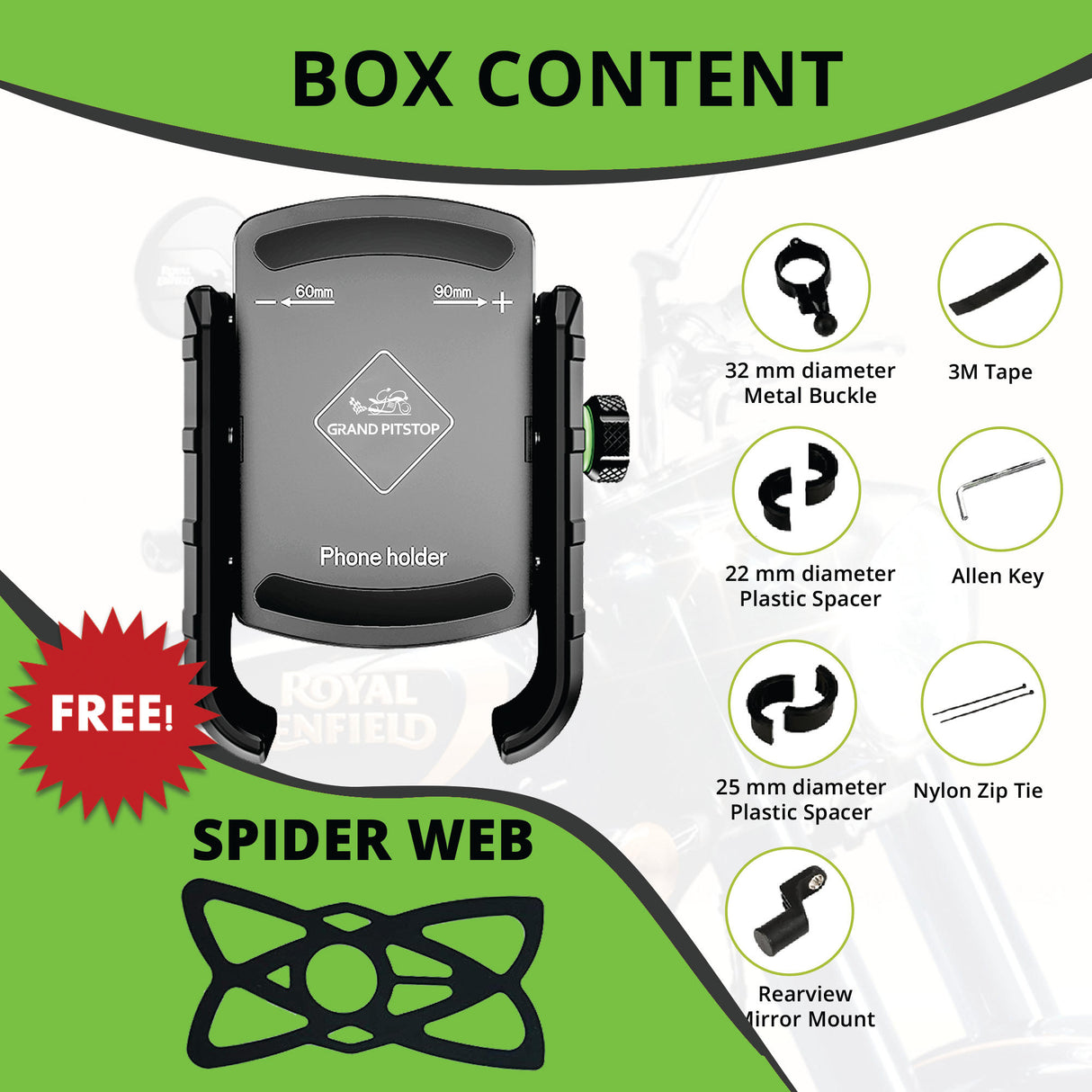 Jaw Grip Aluminium Mobile Holder without Charger - Silver