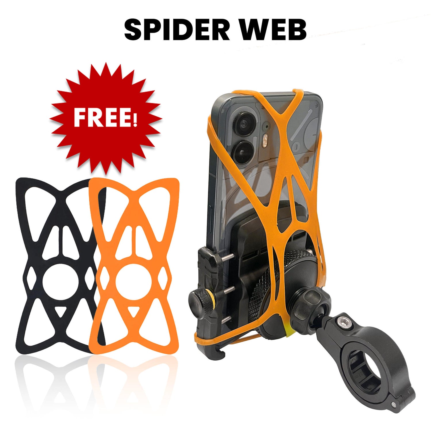 Jaw Grip Aluminium Mobile Holder with Vibration Dampener - Black