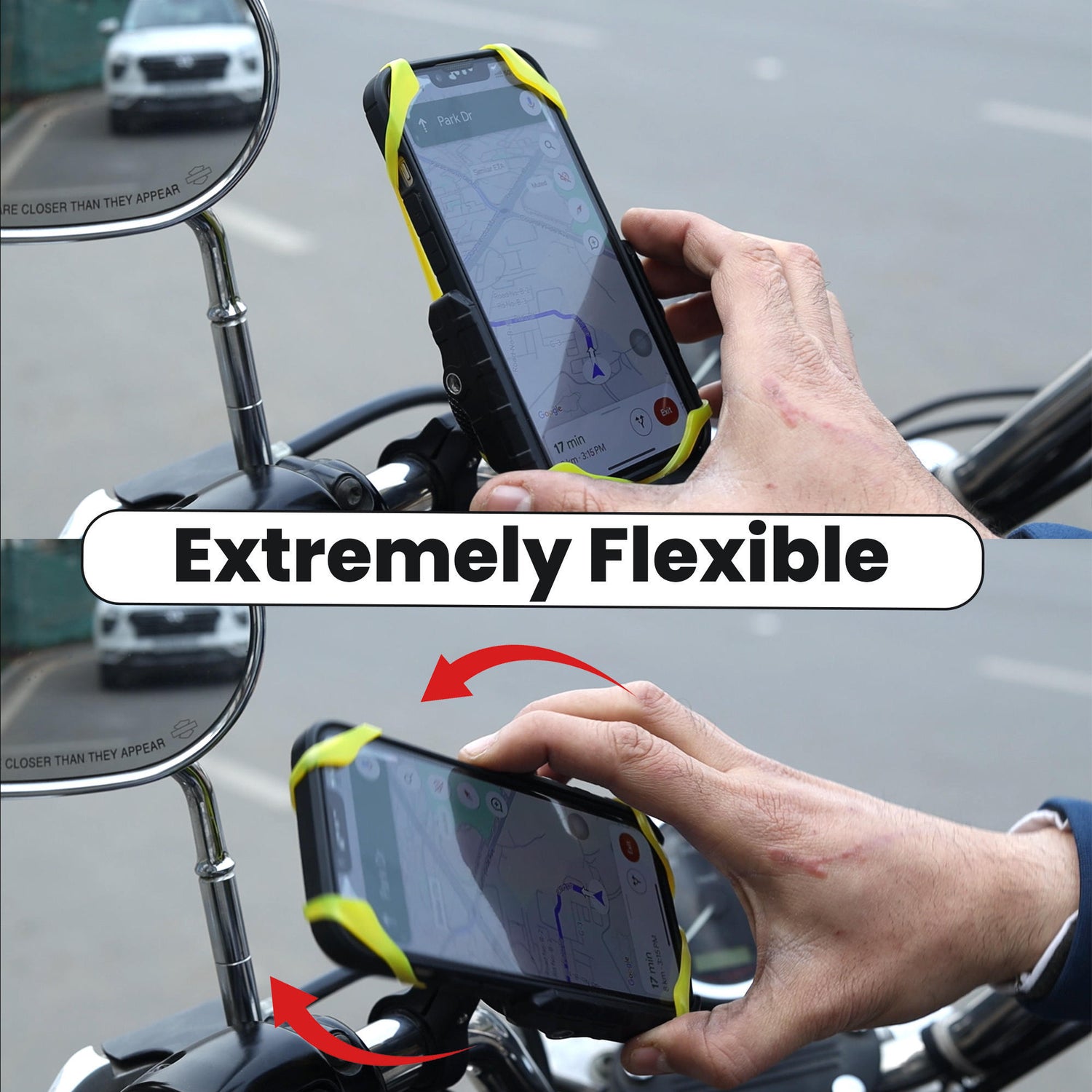 Jaw Grip Aluminium Mobile Holder with Vibration Dampener - Black