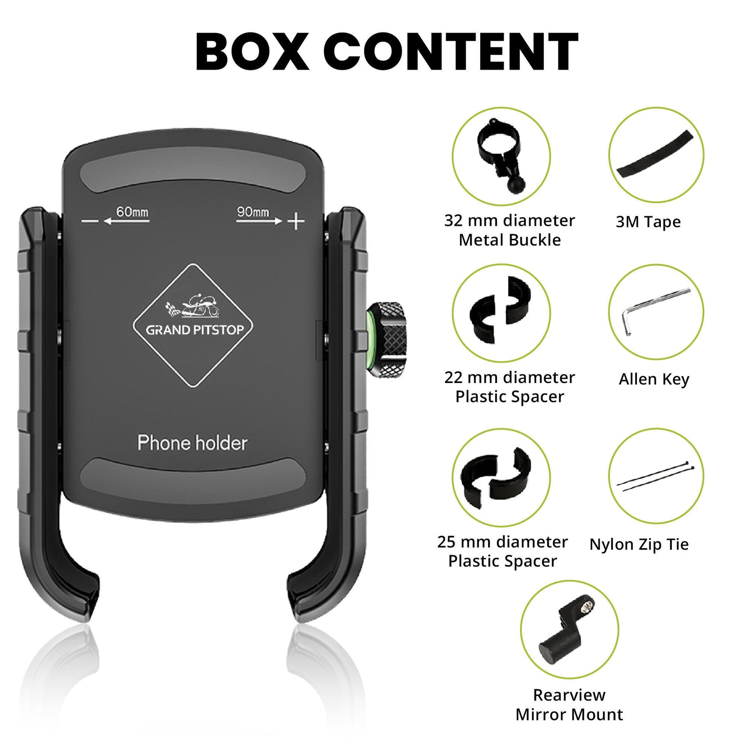 Jaw Grip Aluminium Mobile Holder with Vibration Dampener - Black