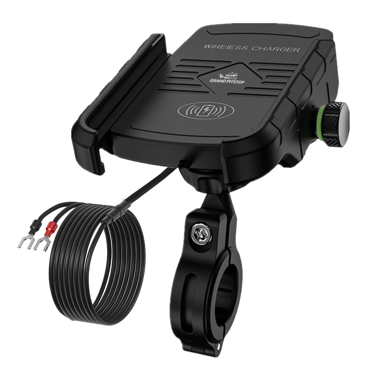 Jaw Grip Mobile Holder with 15W Wireless Charger - Black