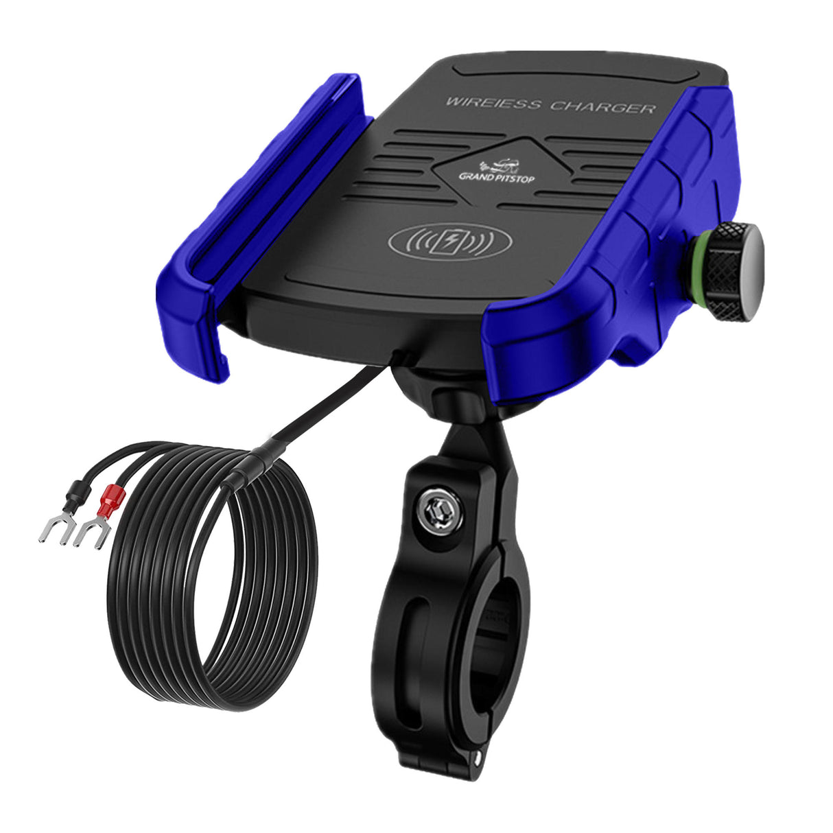 Jaw Grip Mobile Holder with 15W Wireless Charger - Blue