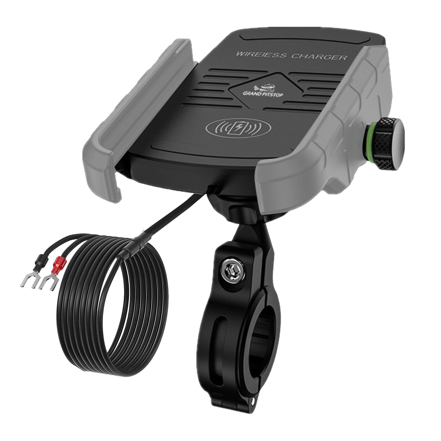 Jaw Grip Mobile Holder with 15W Wireless Charger - Silver