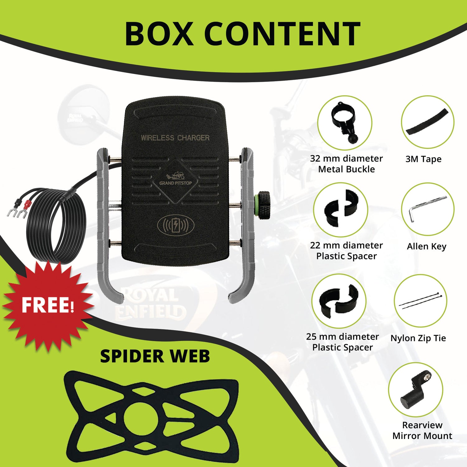 Jaw Grip Mobile Holder with 15W Wireless Charger - Silver