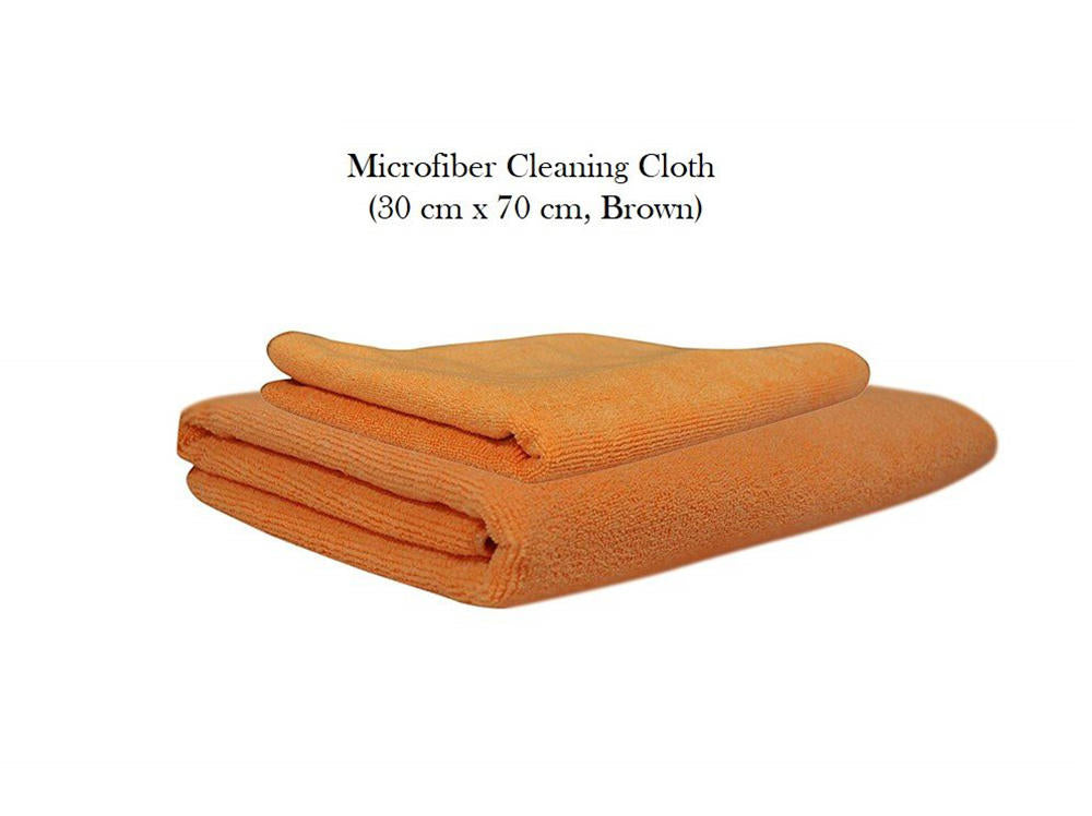 Microfiber Cleaning Cloth for Bike & Car (30 cm X 70 cm) - Pack of 2 (Brown and Blue)
