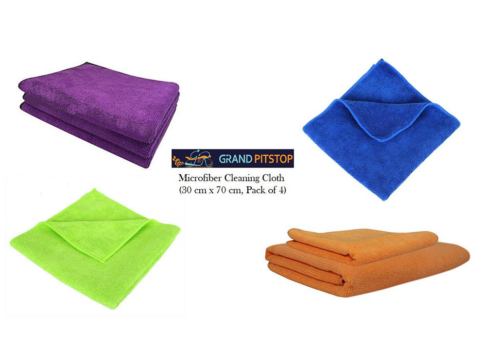 Microfiber Cleaning Cloth for Bike & Car (30 cm X 70 cm) - Pack of 4