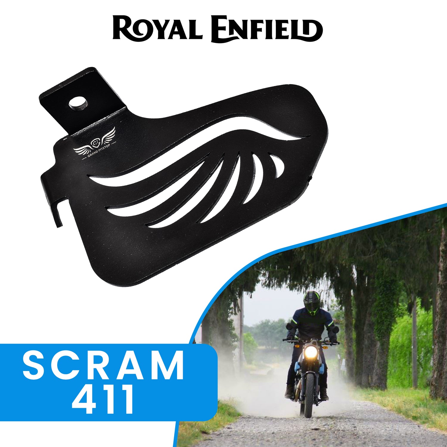 Pillion Footrest (Left) for Royal Enfield Scram 411 - Black