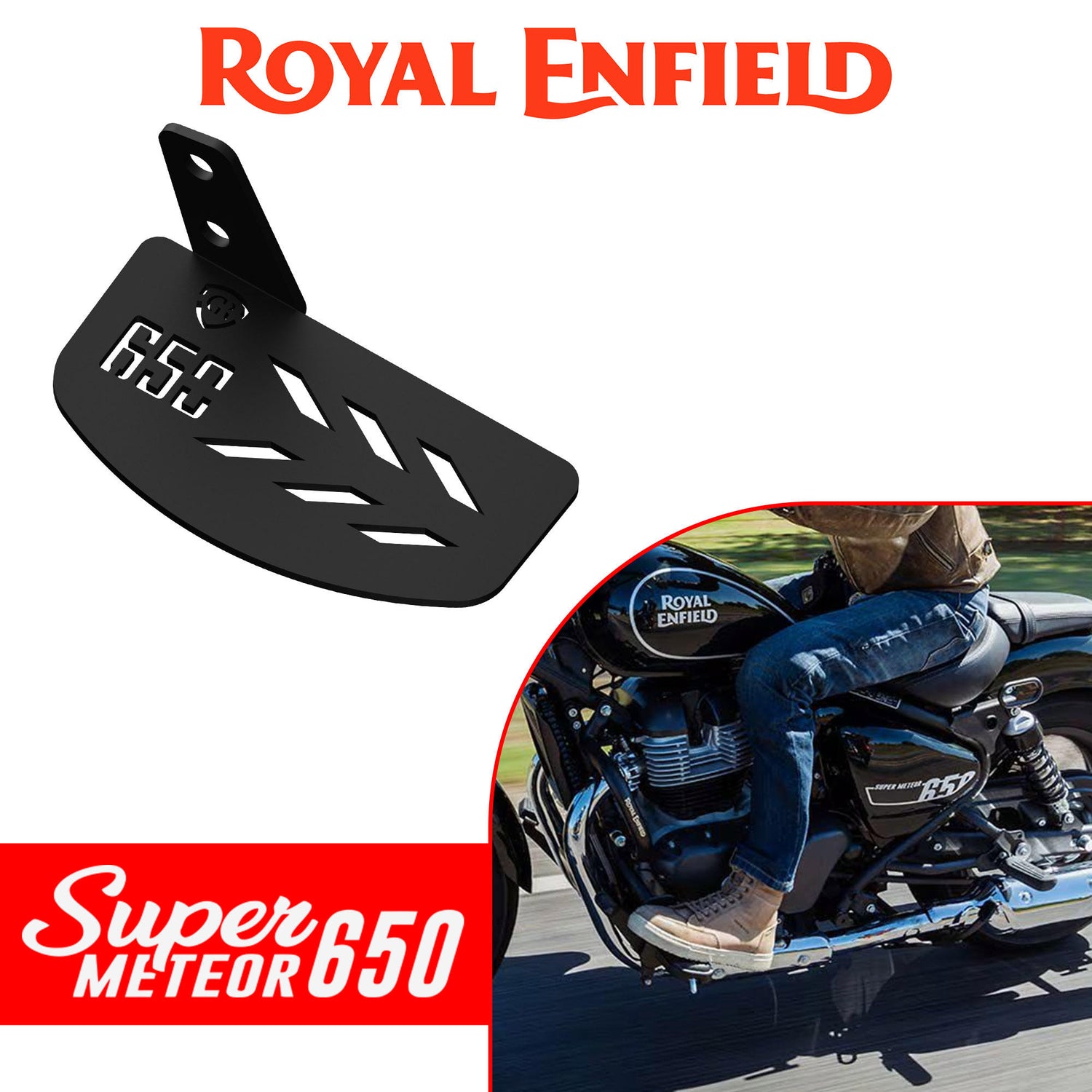 Pillion Footrest (Left) for Royal Enfield Super Meteor 650 - Black