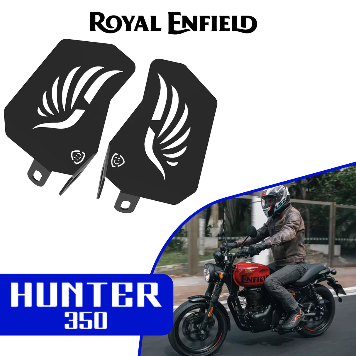 Pillion Footrest (Pair of 2) for Royal Enfield Hunter - Black