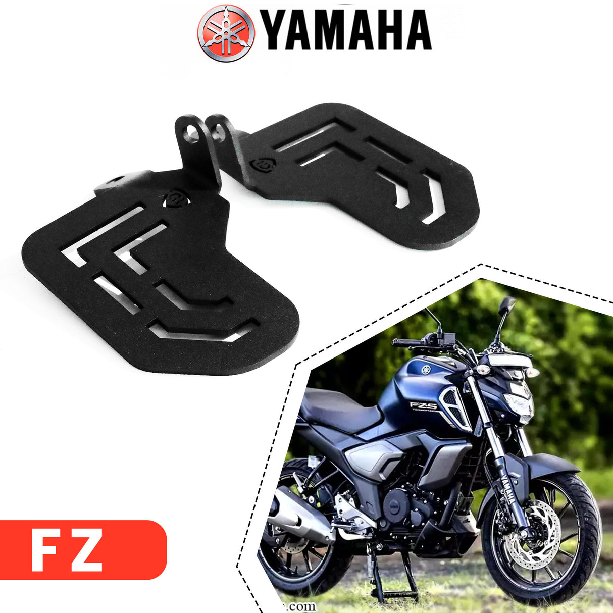 Pillion Footrest (Pair of 2) for Yamaha FZ - Black