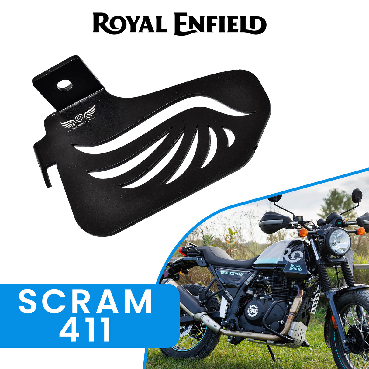 Pillion Footrest (Right) for Royal Enfield Scram 411 - Black