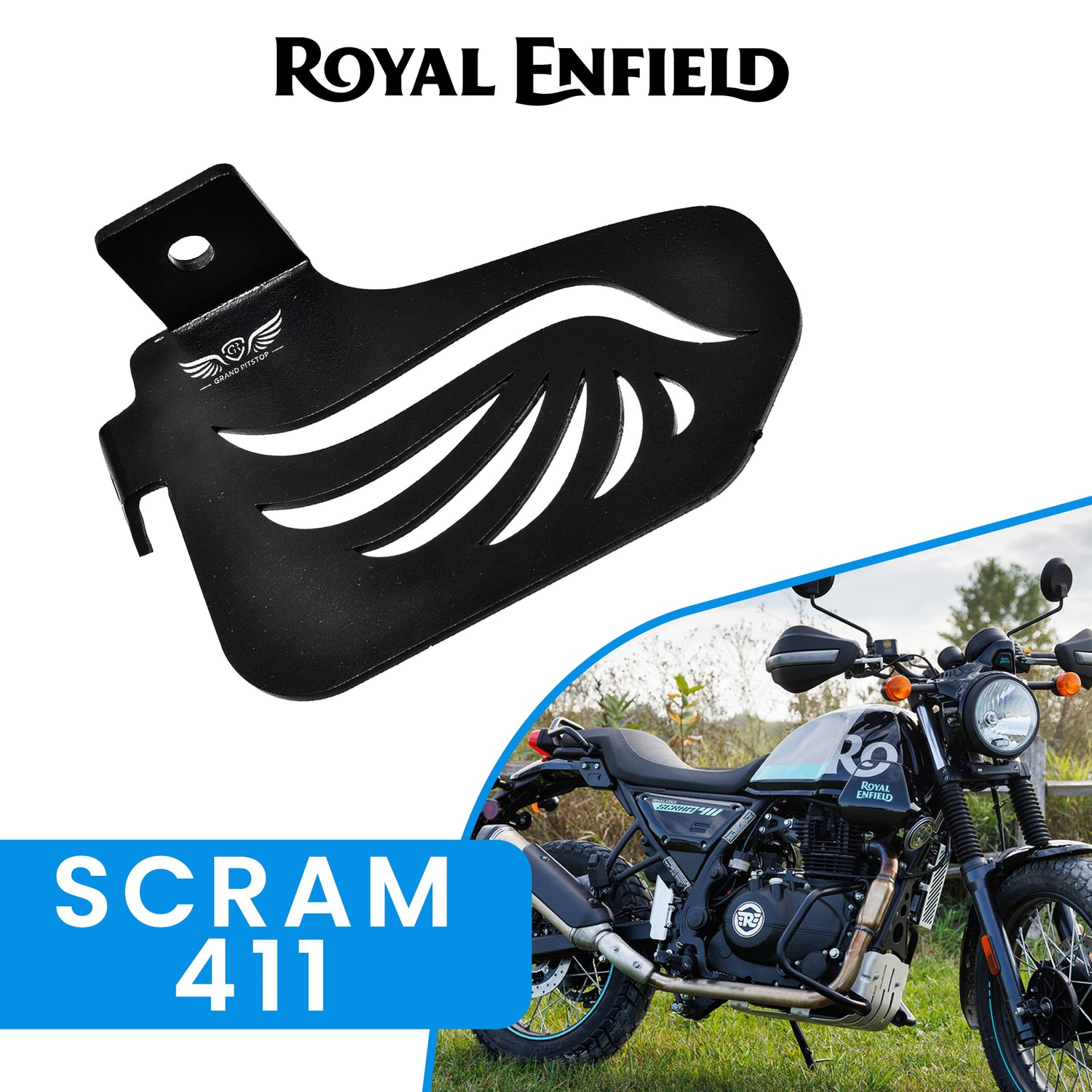 Pillion Footrest (Right) for Royal Enfield Scram 411 - Black