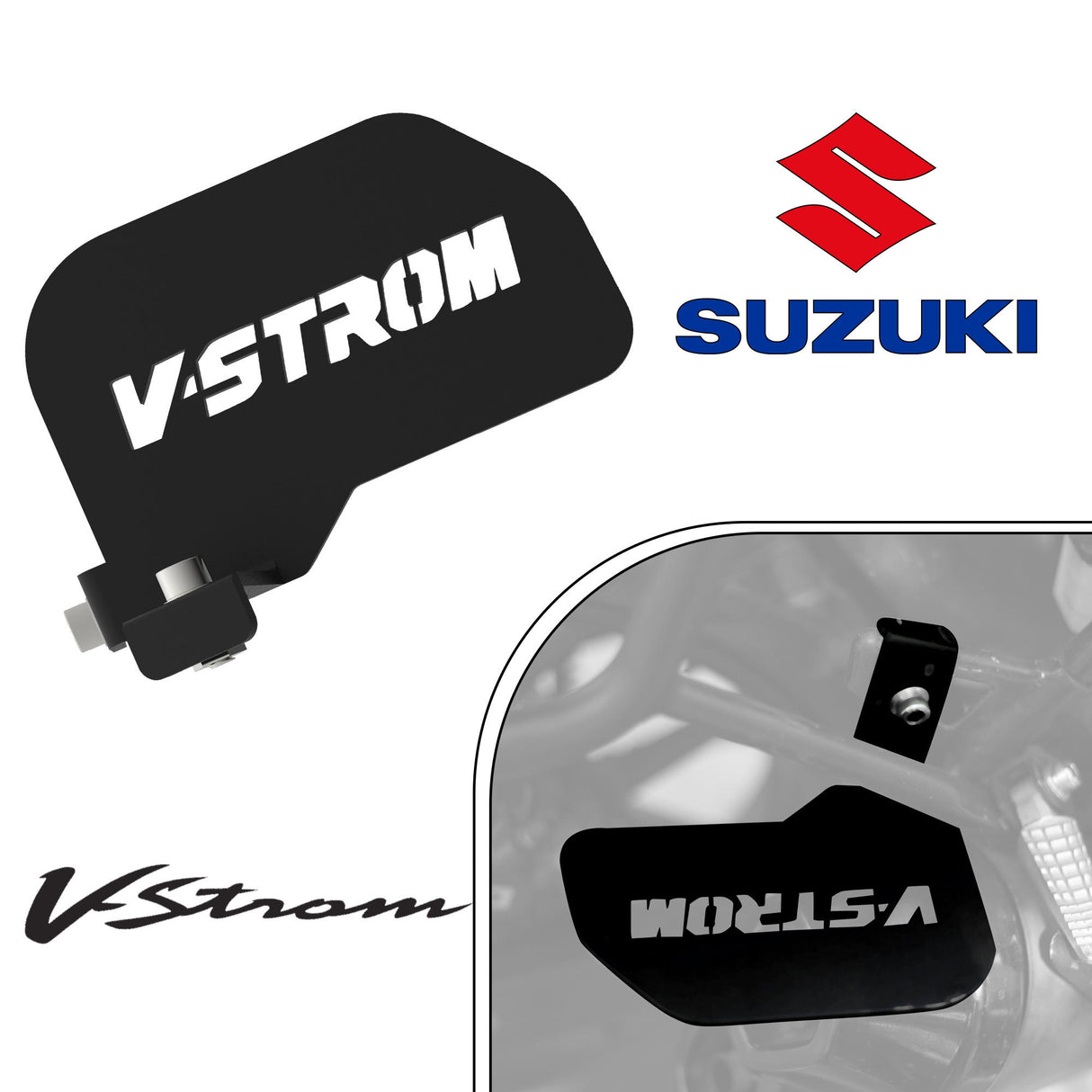 Pillion Footrest (Right) for Suzuki V-Strom - Black