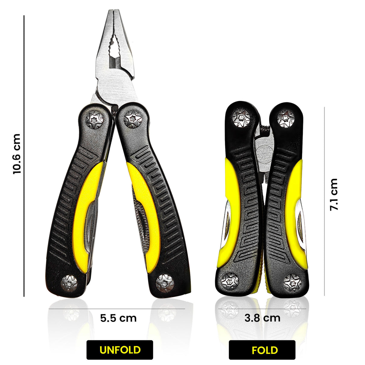 Premium Stainless Steel Multipurpose Plier - Black & Yellow