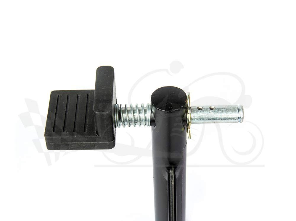 Non-Dismantlable Rear Paddock Stand With Skate Wheels (upto 350 kg) - Black