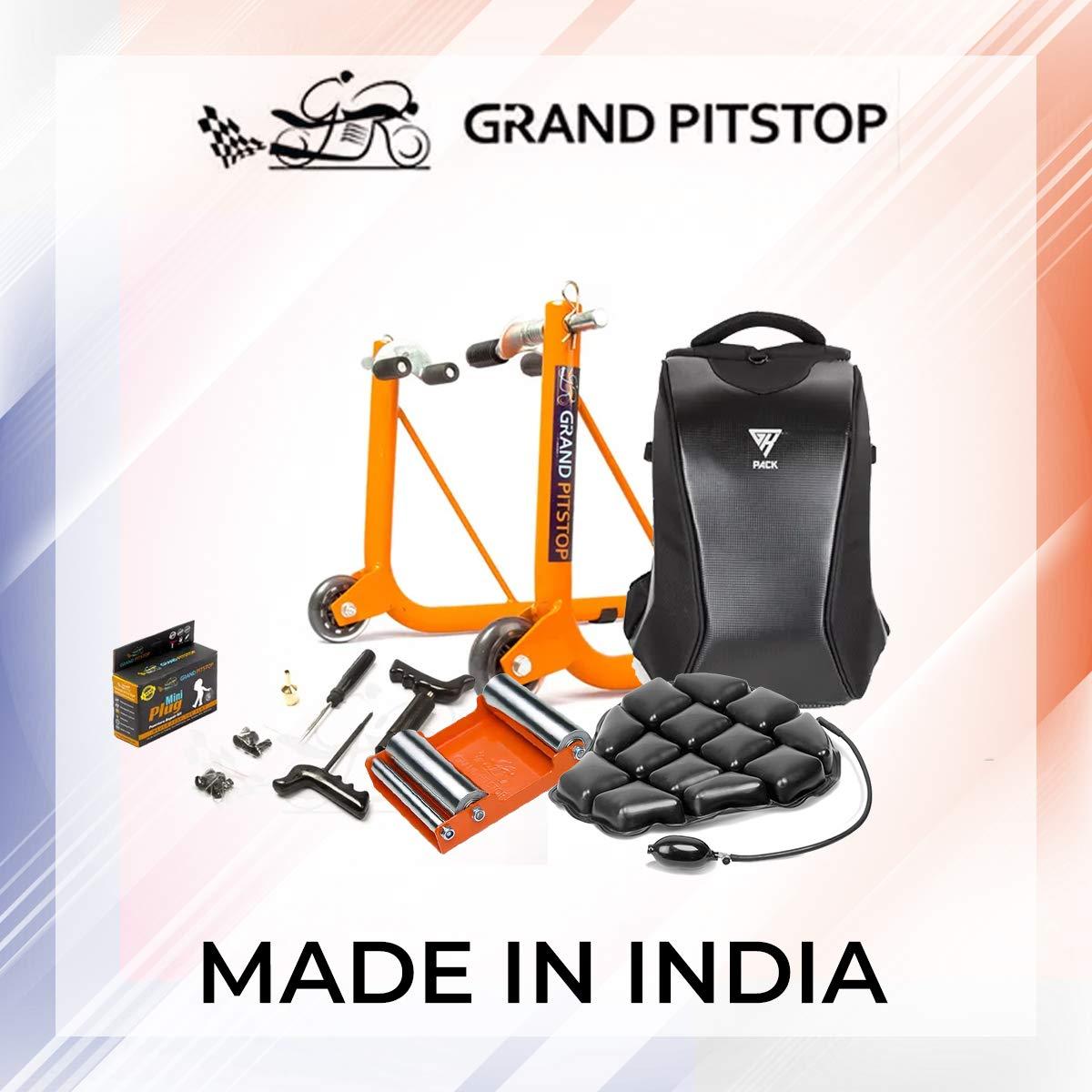 Non-Dismantlable Rear Paddock Stand With Skate Wheels (upto 350 kg) - Black