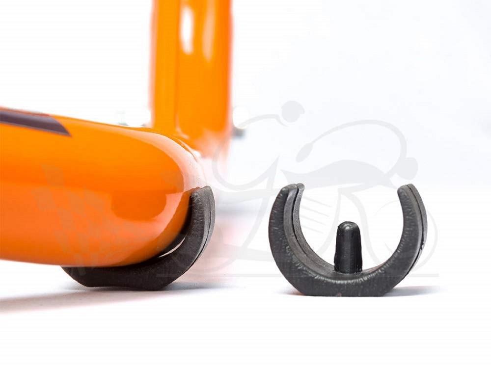 Dismantlable Rear Paddock Stand With 360 Rotation & Skate Wheels (Bike Wt upto: 450 kgs) - Black-Orange