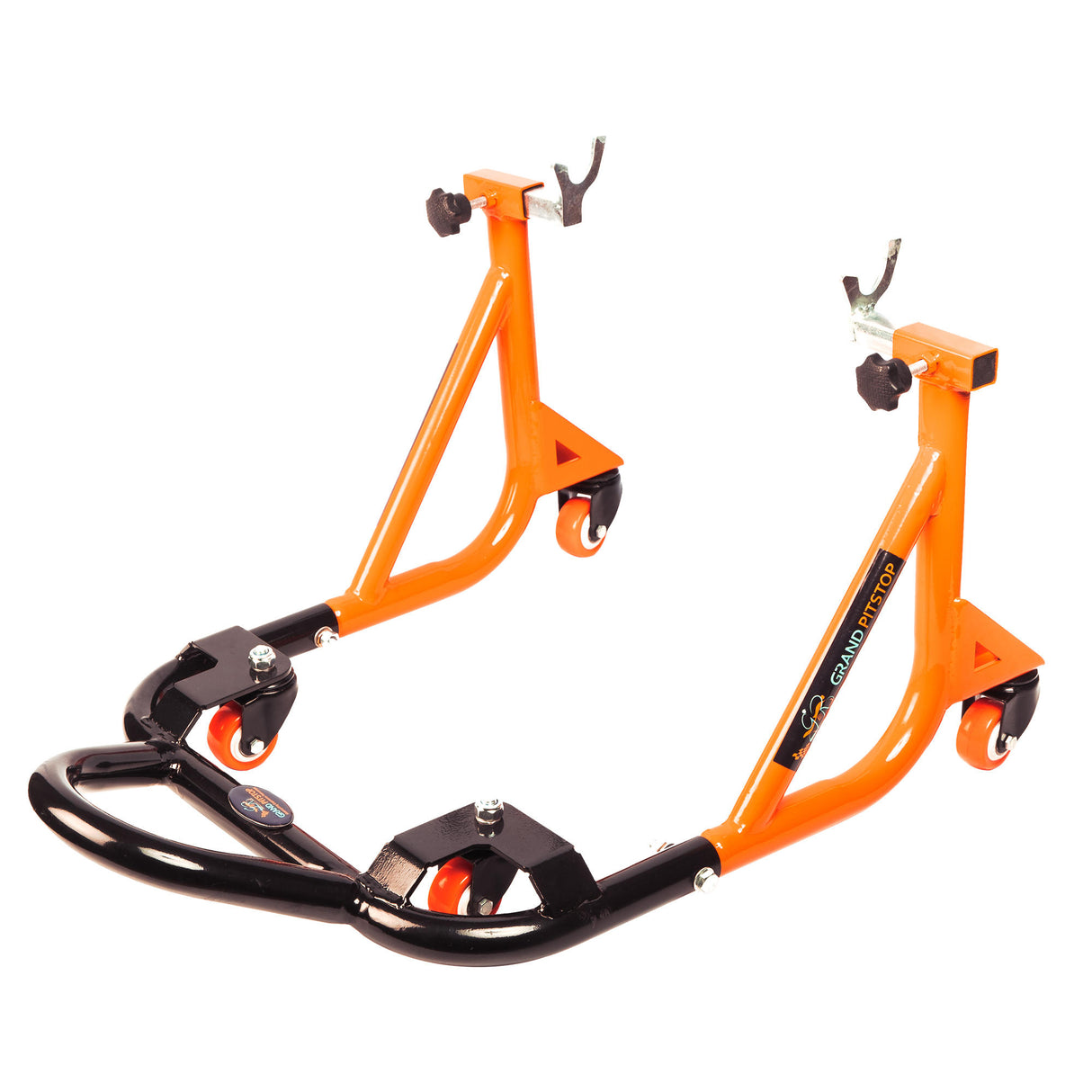 Dismantlable Rear Paddock Stand With 360 Rotation (Bike Wt upto: 280 kgs) - Black-Orange