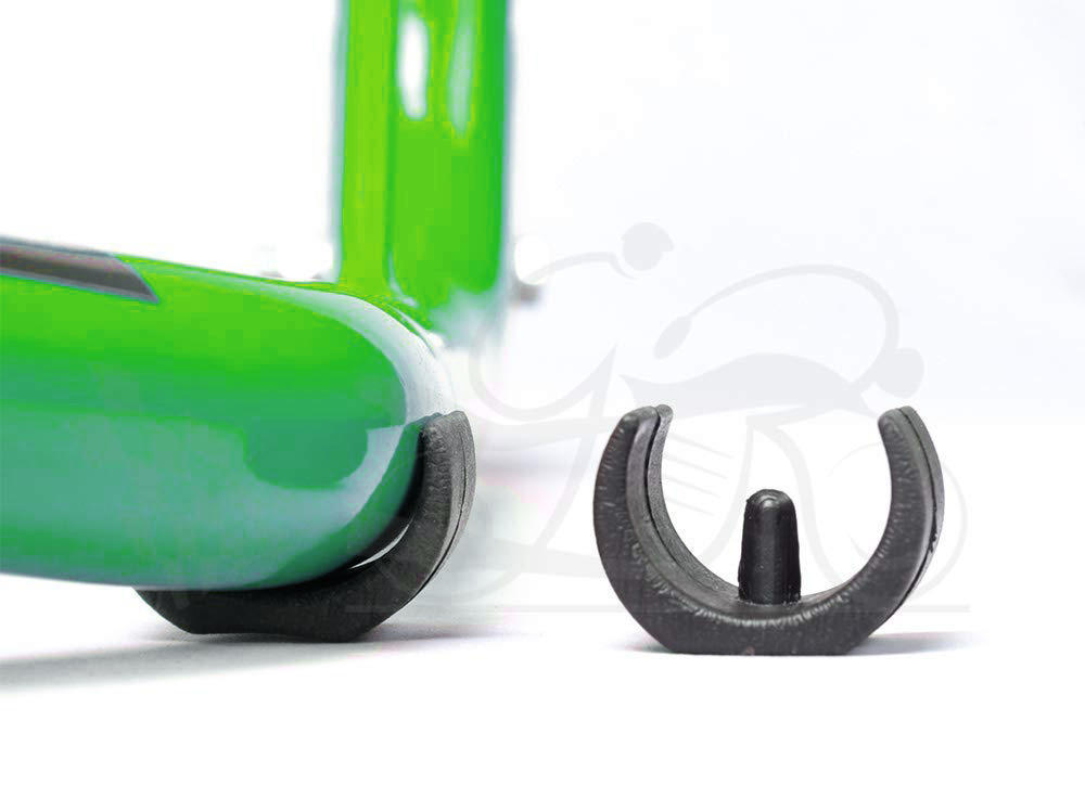 Non-Dismantlable Rear Paddock Stand With Skate Wheels (upto 350 kg) - Green