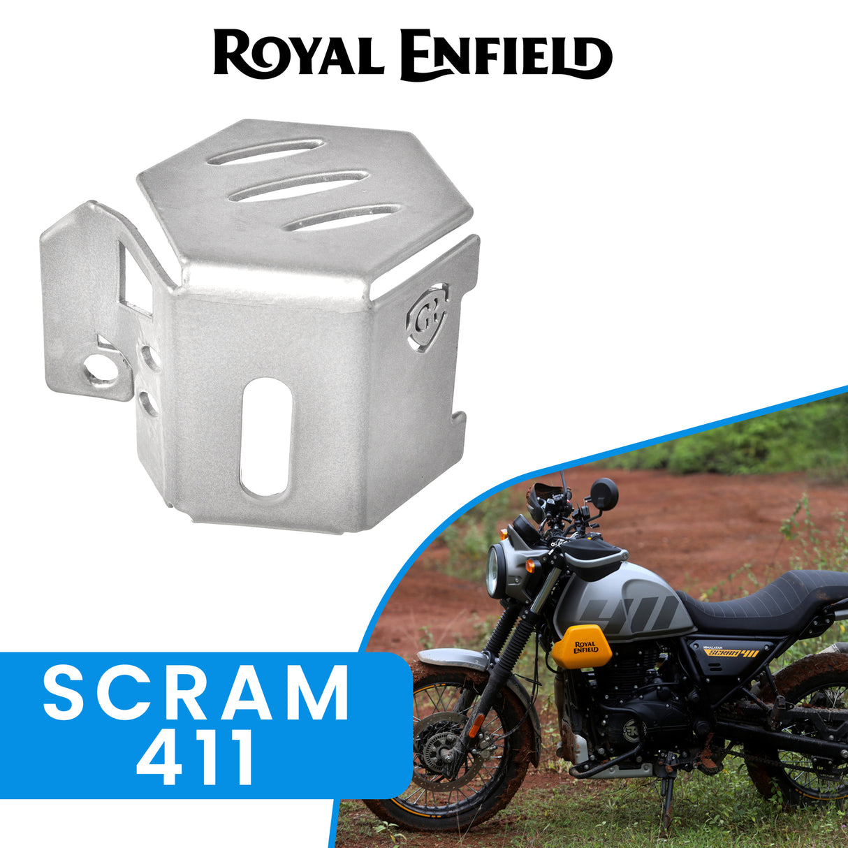 Rear Brake Fluid Cap for Royal Enfield Scram 411 - Silver