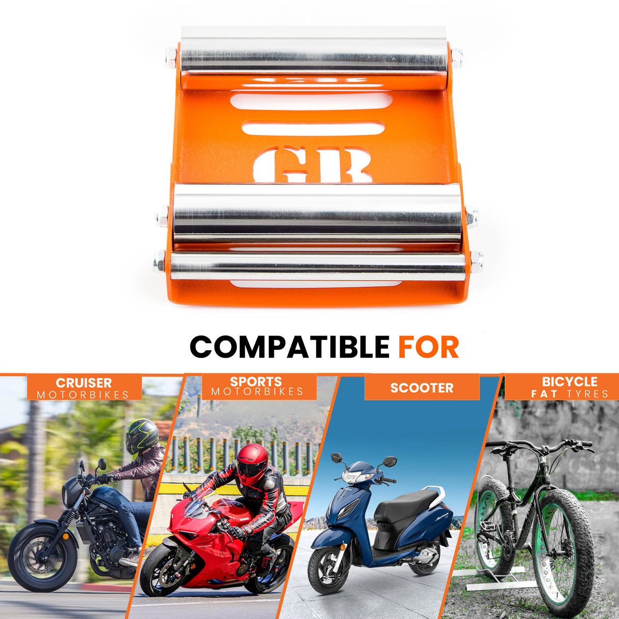 GRoller - Paddock Stand Replacement (Medium - Bike Wt. 220 kg) - Orange