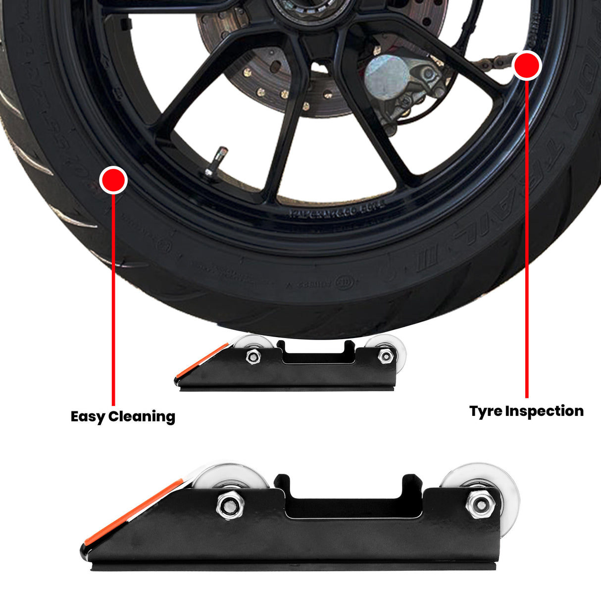 Ramp GRoller - Paddock Stand Replacement (Bike wt. 220 kg) - Orange