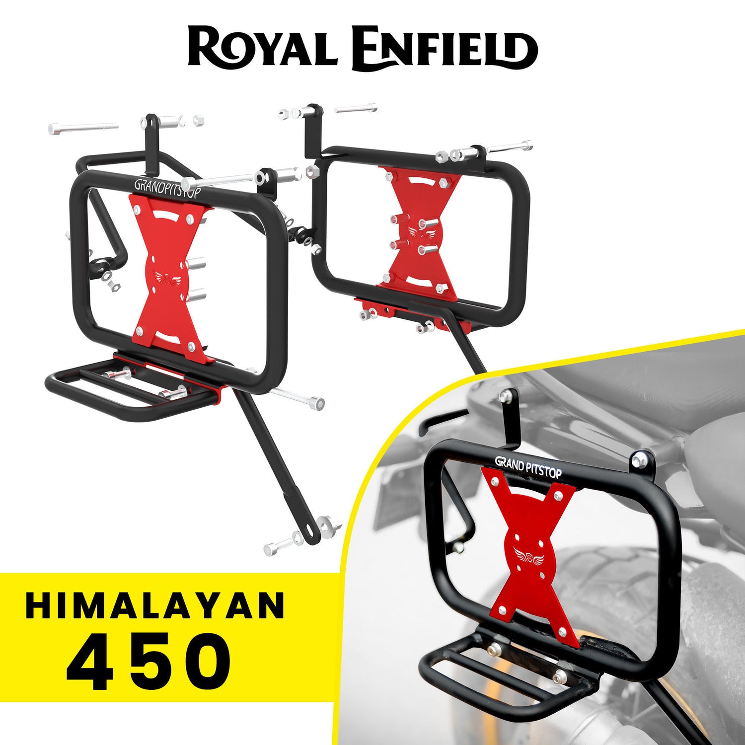 Saddle Stay for Royal Enfield Himalayan 450 - Black-Red