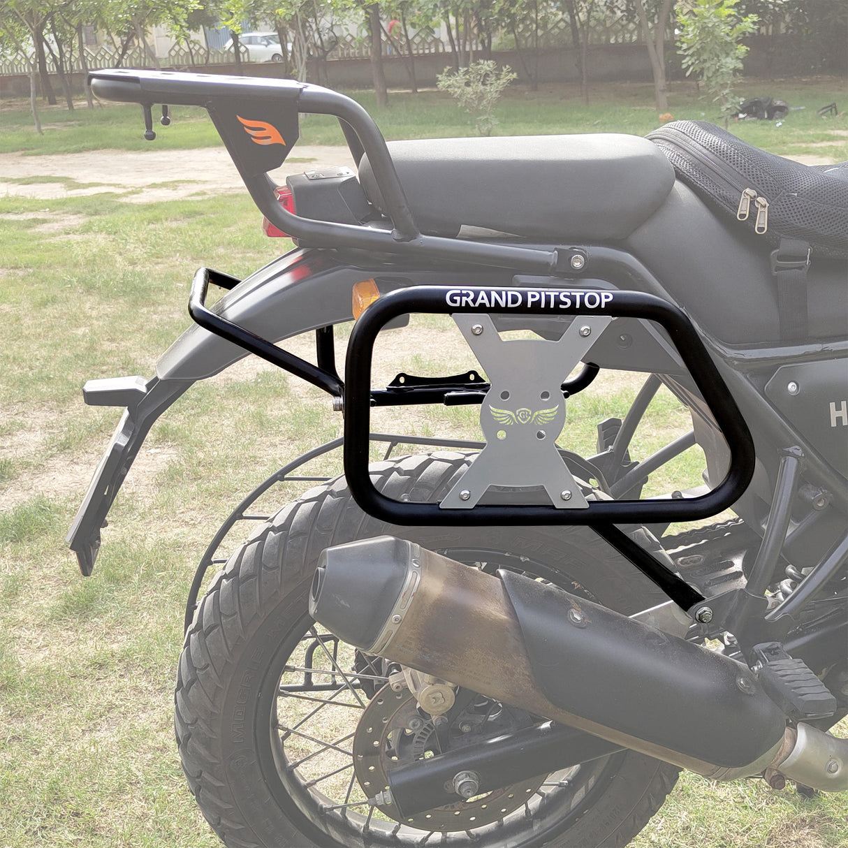 Saddle Stay (Pair) With Jerry Can Mounting for Royal Enfield Himalayan - Black & Silver
