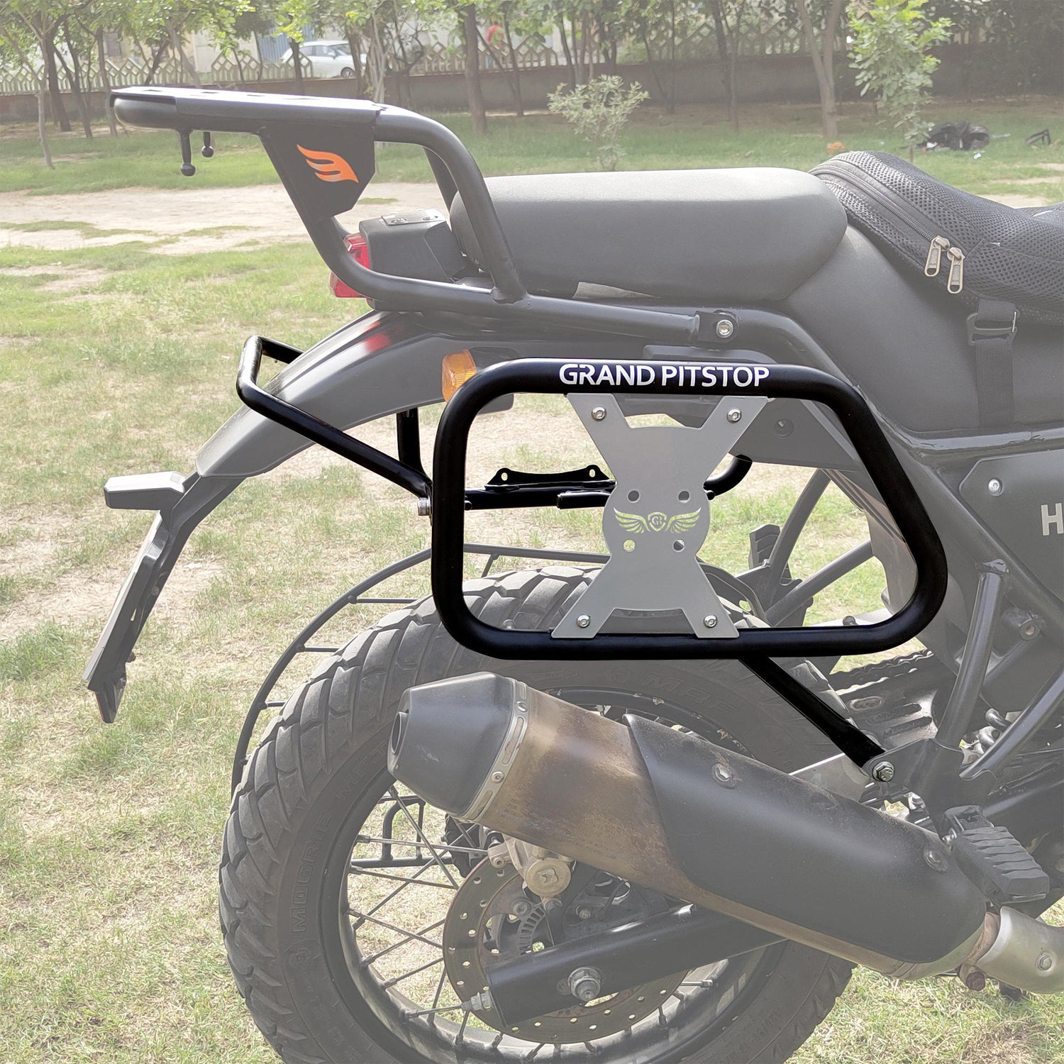 Saddle Stay (Pair) With Jerry Can Mounting for Royal Enfield Himalayan - Black & Silver