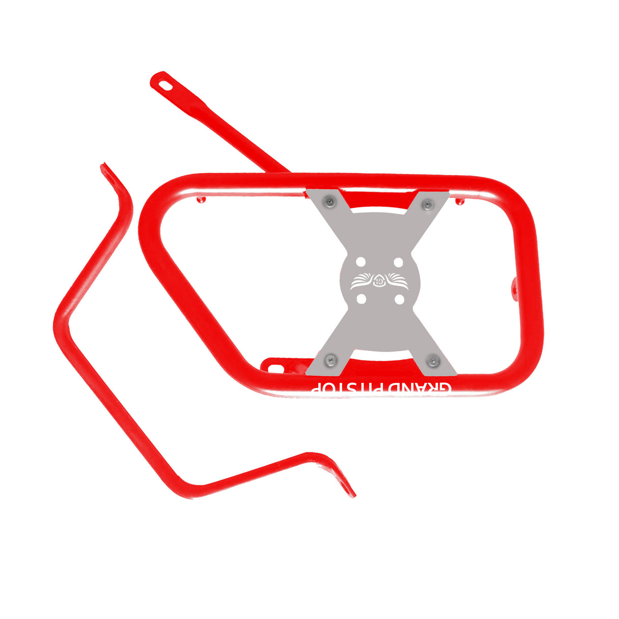 Saddle Stay (Pair) With Jerry Can Mounting for Royal Enfield Himalayan - Red & Silver