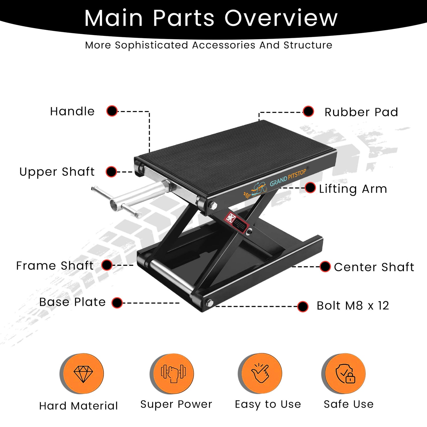 Motorcycle Scissor Jack for Cruiser, Dirt Bike, Sports Bike ATV