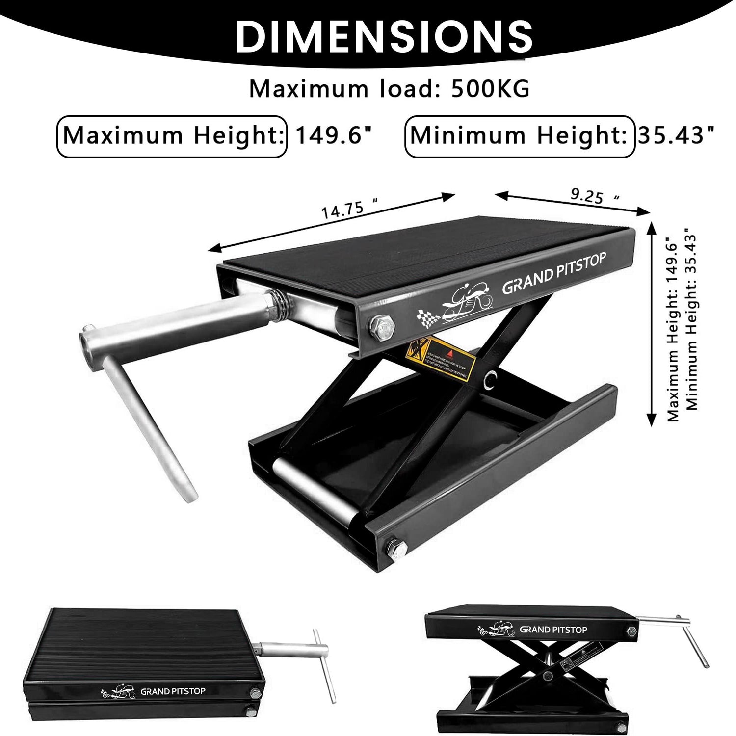 Motorcycle Scissor Jack for Cruiser, Dirt Bike, Sports Bike ATV