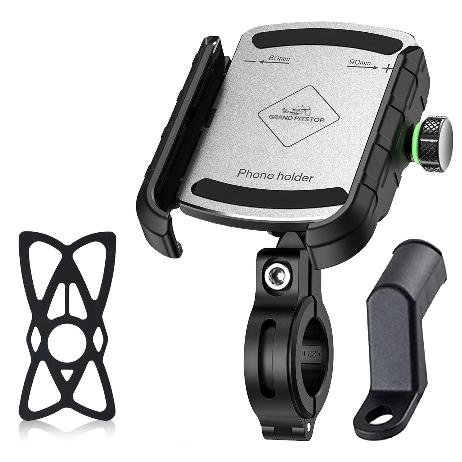 Jaw Grip Aluminium Mobile Holder without Charger - Silver