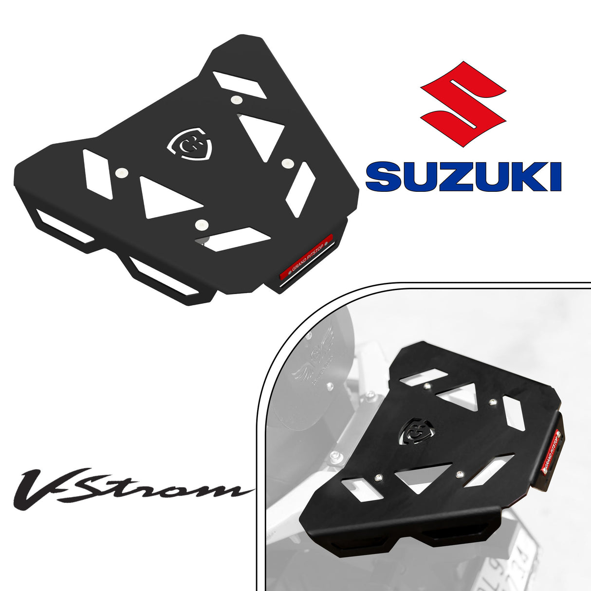 Top Rack Plate for Suzuki V-Strom - Black