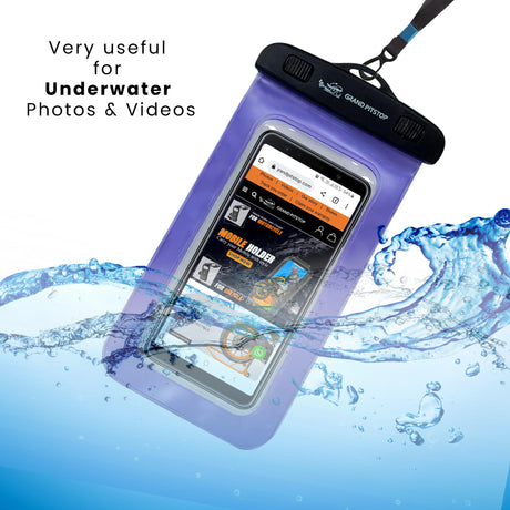 Universal Waterproof Mobile Pouch (Pack of 2) for phones up to 7.0 inches - Blue