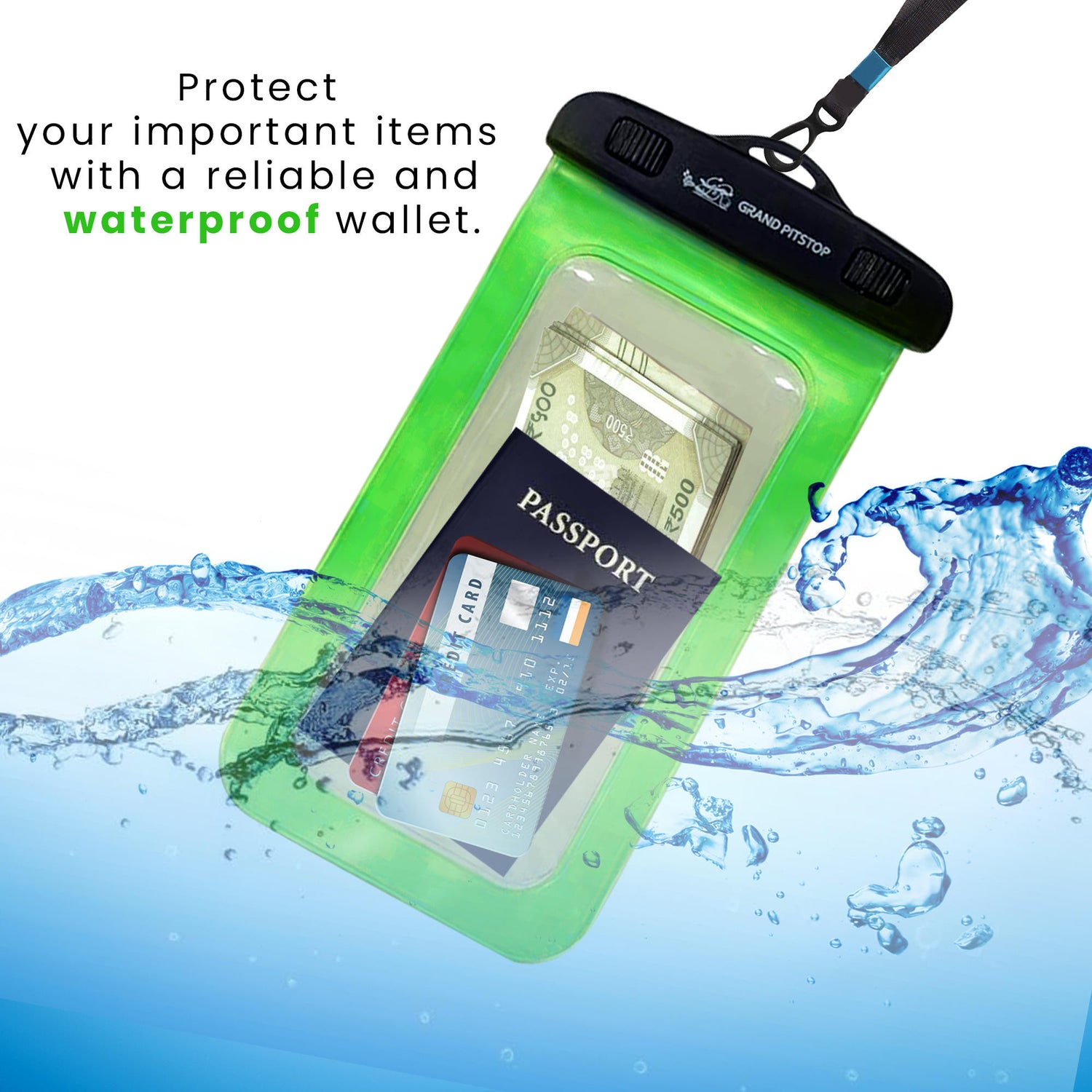 Universal Waterproof Mobile Pouch (Pack of 2) for phones up to 7.0 inches - Green