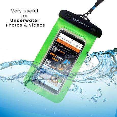 Universal Waterproof Mobile Pouch (Pack of 2) for phones up to 7.0 inches - Green
