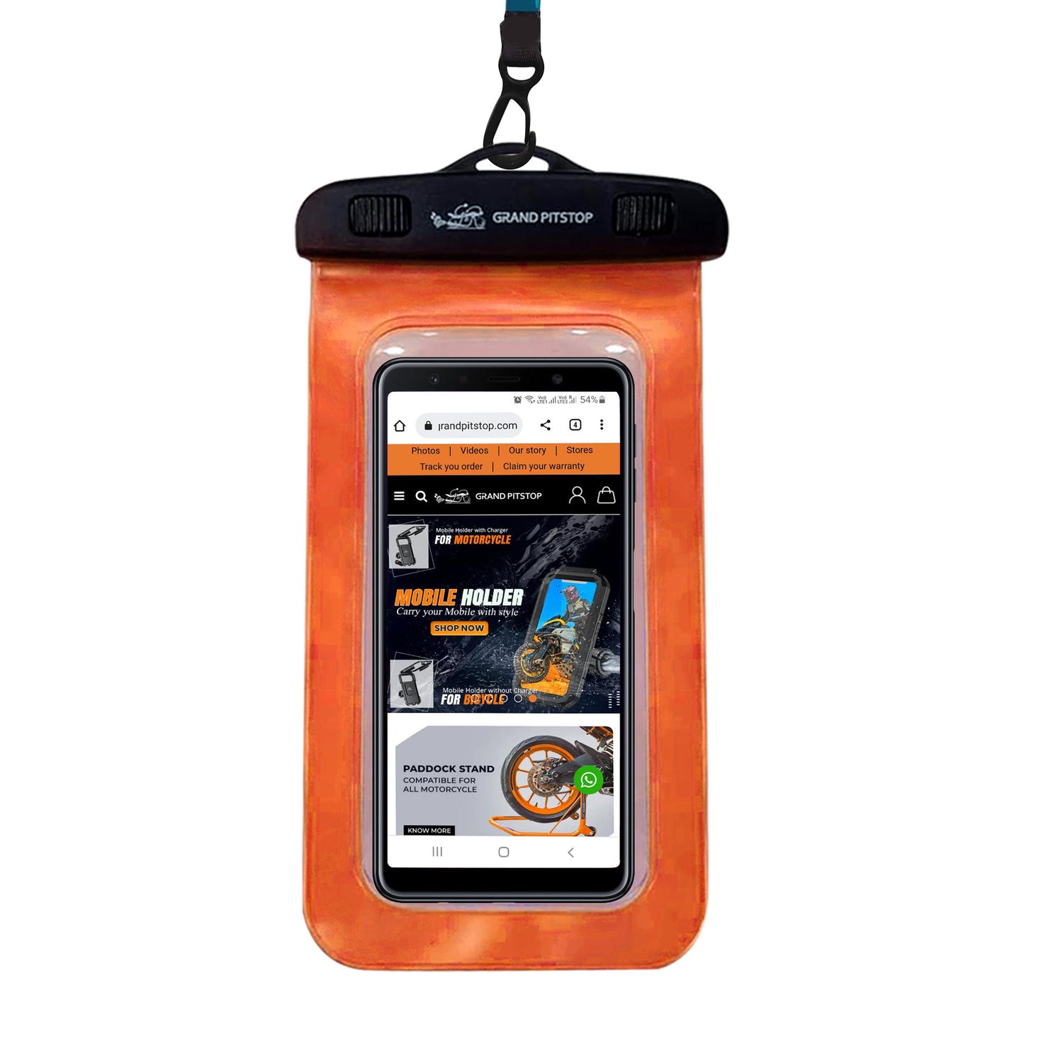 Universal Waterproof Mobile Pouch for phones up to 7.0 inches - Orange